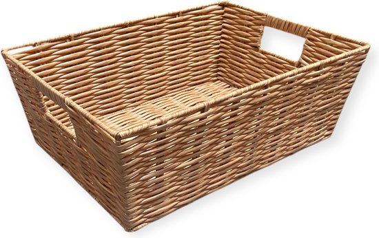 Panier de rangement naturel - Organisateur d'armoire - Pour salle de bain, chambre d'enfant et salon - 12L 38x26x13cm - Studio Lisette SL5804