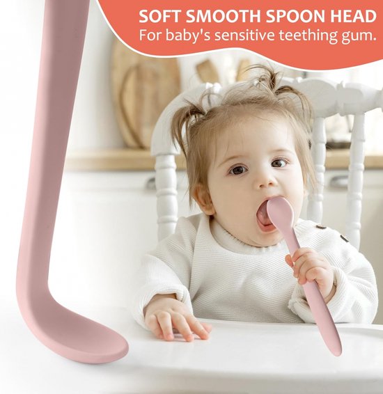 Siliconen Baby Lepeltjes - 6 Stuks - Kinder Lepeltjes - Bpa Vrij - Bestek Lepel - Soft Spoons - Baby Bestek - Kinderbestek - Voeding Lepel - Lepels Voor Leren Eten Met Bestek - Eetlepel van Little Dutch — afbeelding 2