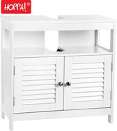 Hoppa! Wastafelmeubel met 2 Deuren en Open Vak - Wit - 60x30x60 - MDF