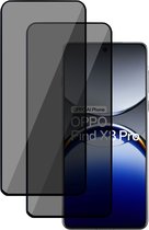 2x Privé Screenprotector geschikt voor OPPO Find X8 Pro Screenprotector - Privacy Beschermglas - Privacy Proteqt+