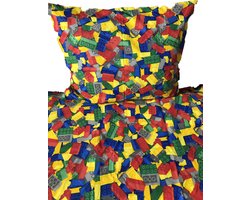 Lotte & Julius peuterdekbedovertrek Bricks blokken 120x150cm