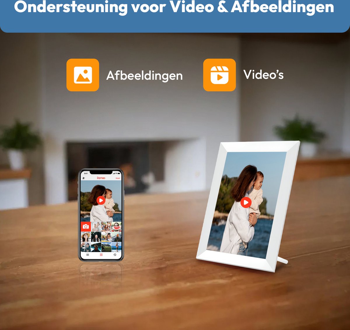 Noest Trading Digitale Fotolijst 8 Inch WiFi met Touchscreen - afbeelding 2