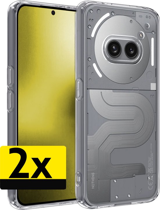 Hoesje Geschikt voor Nothing Phone 2a Plus Hoesje Siliconen Case - Hoes Geschikt voor Nothing Phone 2a Plus Hoes Siliconen - Transparant - 2 Stuks