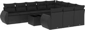 vidaXL-11-delige-Loungeset-met-kussens-poly-rattan-zwart