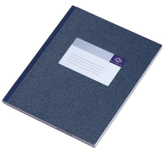 Djois Atlanta notitieboek - 210 x 165 mm - gelijmd - 96 bld/192 blz - blauw - 1 stuk