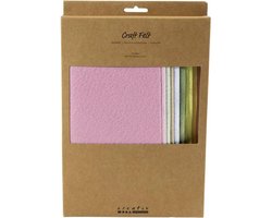 CC Craft felt, A4, sheet 210x297 mm, thickness 2 mm, pastel colours, 10 sheet/ 1 pack