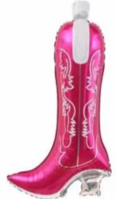 Cowboylaars Ballon - XL - 73x80cm - Laars - Laarzen - Meisje - Tiener - High Heels - Roze - Barbie - Ballonnen - Vrouwelijk - Thema feest - Thema feestje - Verrassing - Helium ballon - Folie ballon - Folieballon - Leeg - Versiering