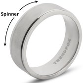 Fidget Ring - Spinner - Ring d'anxiété - Couleur Argent - Acier - Cadeau pour Homme - Accessoires Cadeaux Homme