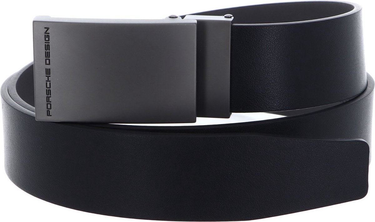 PORSCHE DESIGN Leren riem Business Belt Plate Buckle 35 W90 Black zwart