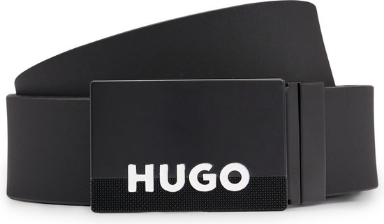 HUGO Leren Riem Giulian Gb35 Leather Belt W115 Black Zwart