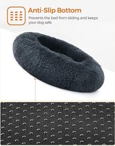 Bol.com ITAGALA Donut Hondenmand - 80cm Groot - Zacht en Luxe Hondenkussen - Wasbaar - Fluffy - Hondenmanden - Dark Grey - Katte... aanbieding