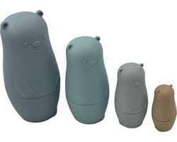 Educatief Siliconen Beren - Sorteren, Nestelen & Stapelen - Speelgoed - kinderen & Baby's - Kraamcadeau - Blauw