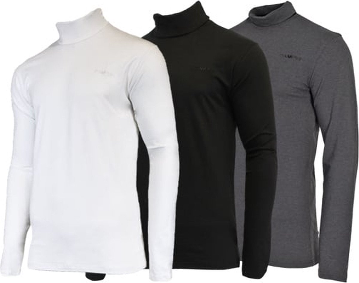 3-Pack Campri Skipully Wintersportpully Heren /Charcoal-marl 401 Zwart