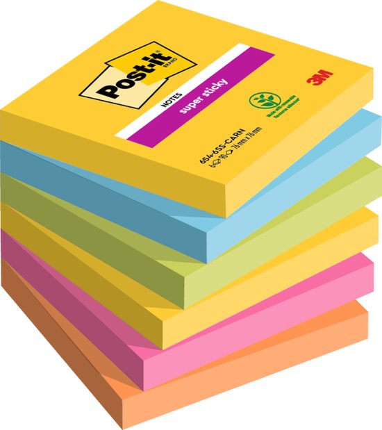 Post-it Super Sticky notes - 90 vel - 6 blokjes