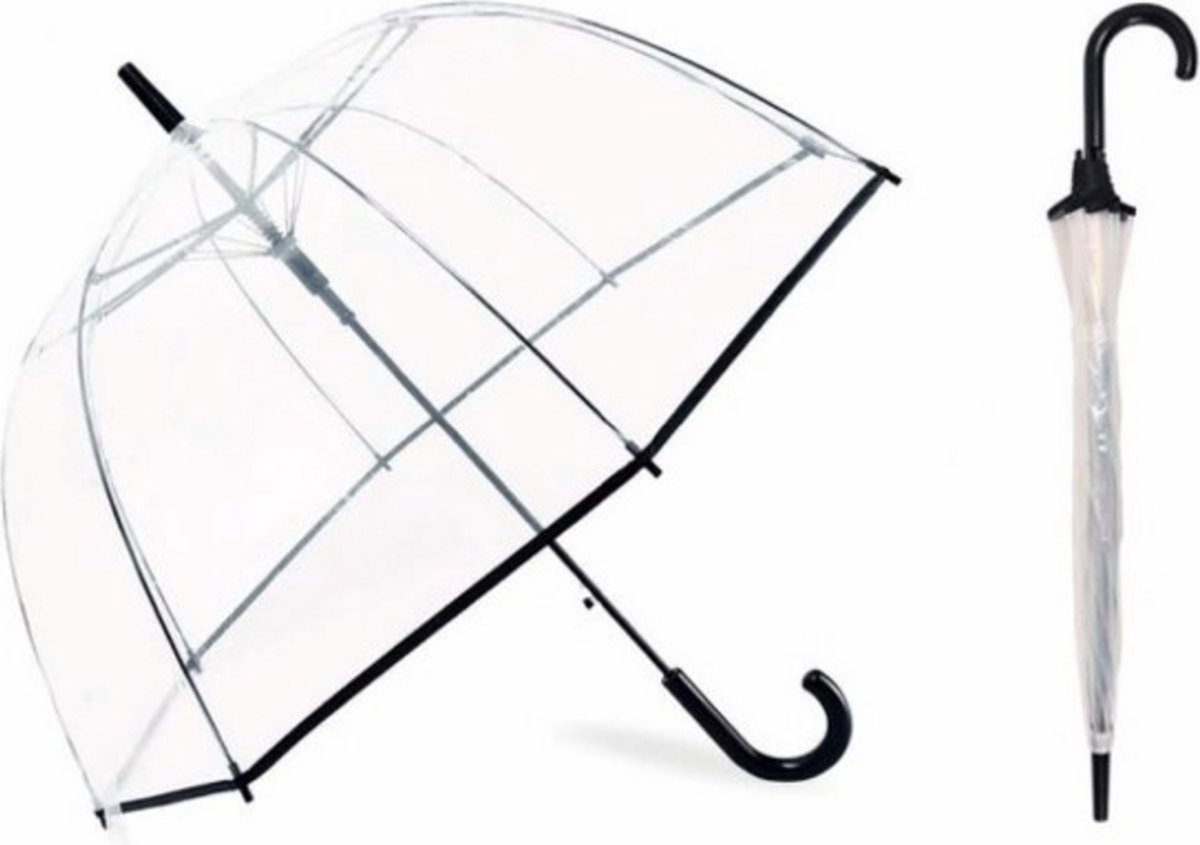 Paraplu - Koepelparaplu - Doorzichtige Paraplu - Dome umbrella - Transparant - Bruidsparaplu - Big Cloche Paraplu - LOUZIR