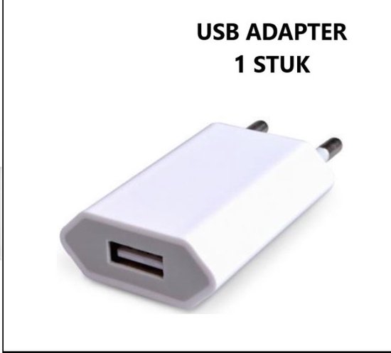 USB adapter - 1 stuks - Oplaad adapter - USB stekker - Reisstekker - Oplaad stekker - Opladen Blokje - USB Lader - Wit - Oplaadadapter - Oplaadstekker