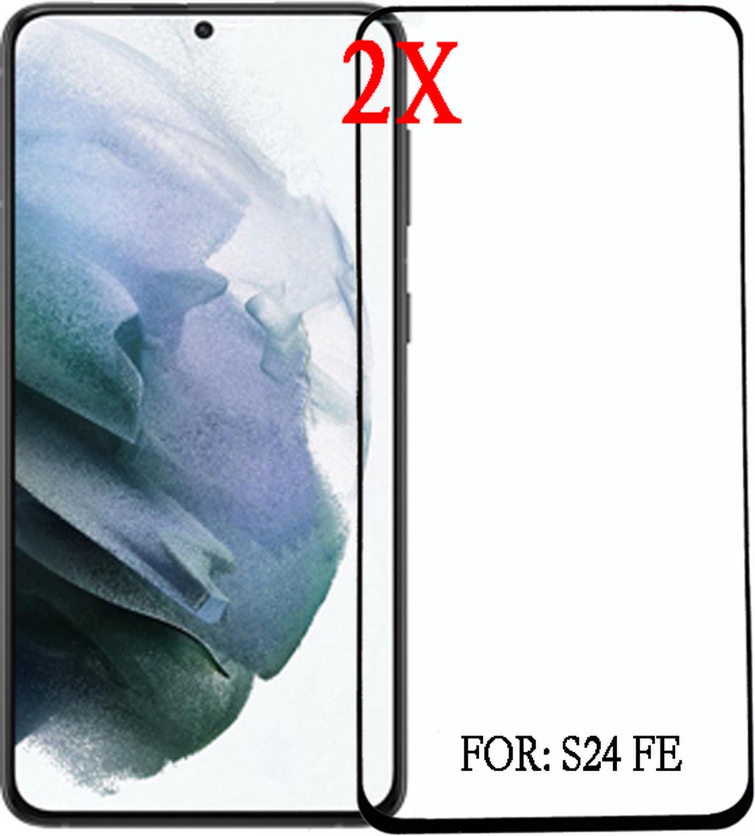 Screenprotector geschikt voor Samsung S24 FE - gehard 10D Glas Temperde Glas - 2 Stuks