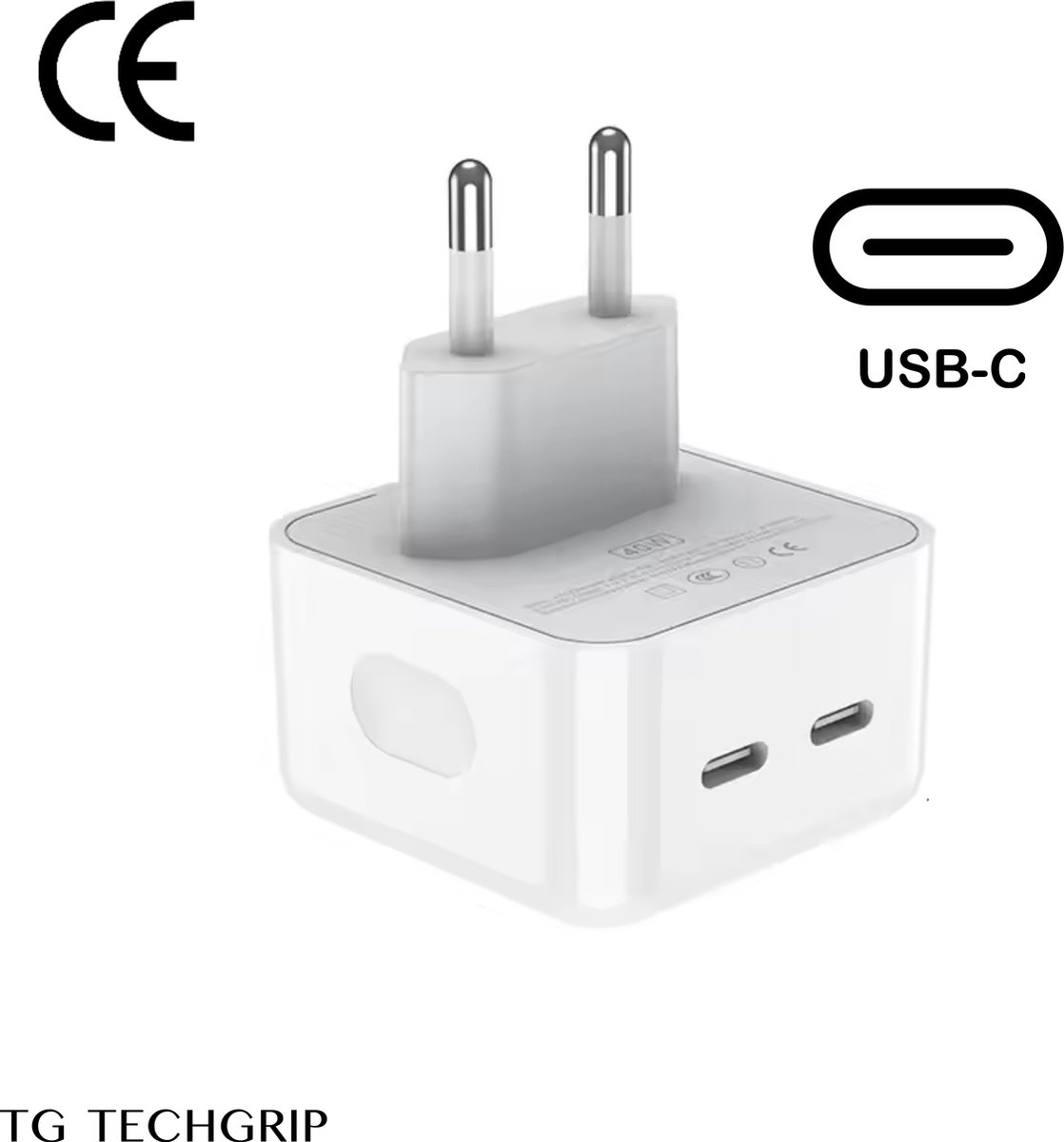 35W USB-C Adapter Snellader 2 Poorten Power Delivery + 2x 60W USB-C Kabels Compact Voor iPhone, iPad, MacBook - Afbeelding 5