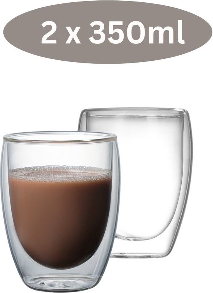 Babij Cooking glazenset 2-delig - 2x 350ml - dubbelwandig - borosilicaatglas