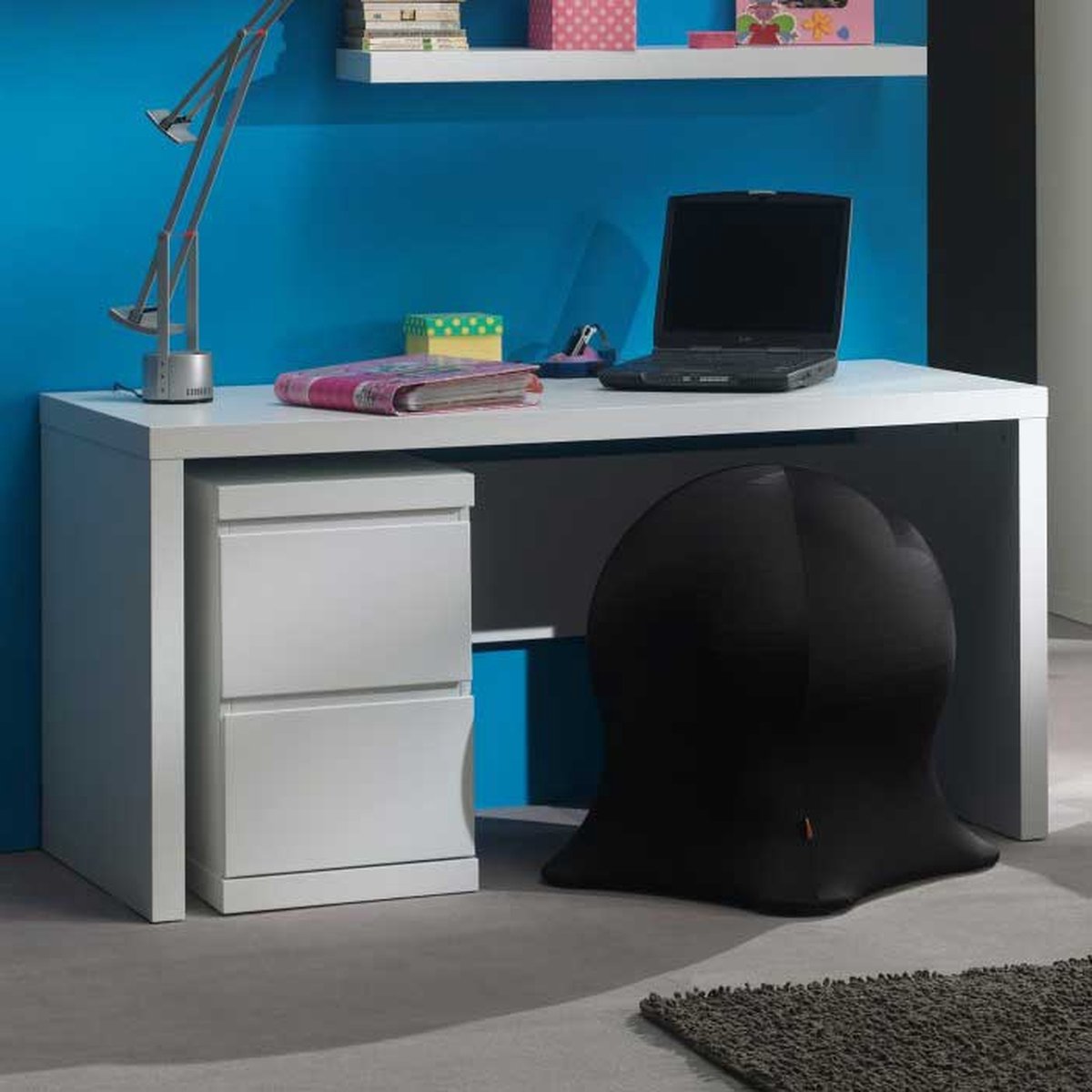 Bureau Lara 150 Cm - Wit - Vipack - Bureau - Wit - MDF