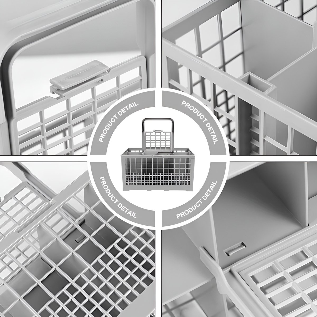 Bestekmand vaatwasser geschikt voor alle merken vaatwassers met ruimte voor de volgende afmeting 24 x 13,5 x 24cm - let op zonder inkepingen - 7 vakken - vaatwasmachine bestekmandje bestekbak bestekkorf — afbeelding 2