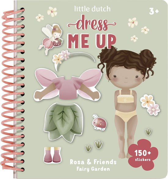 Foto: Little dutch sticker en aankleedboek dress me up rosa fairy garden bambolino toys