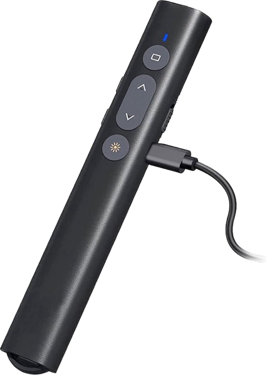 2-in-1 Draadloze Presenter Oplaadbaar voor Powerpoint Presentatie - USB - Type C - Hyperlink Volume - Slide Advancer - PPT Clicker - Mac - iPad - Laptop Draadloze presenter