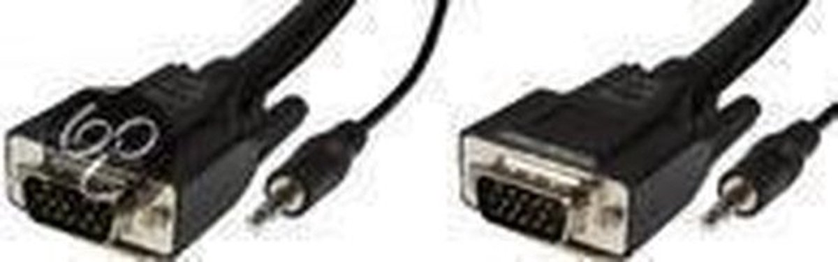 Microconnect - VGA (D-Sub);Jack (3.5mm) naar VGA (D-Sub);Jack (3.5mm) - 10 m - Zwart