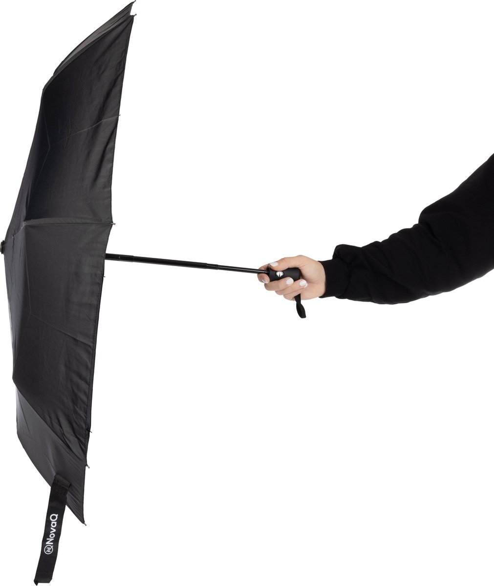 NovaQ Mini Paraplu Opvouwbaar met Beschermhoes - Automatisch - Zwart - Kleine Paraplu's