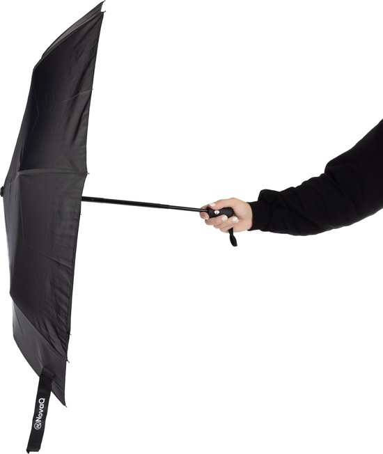 NovaQ Mini Paraplu Opvouwbaar met Beschermhoes - Automatisch - Zwart - Kleine Paraplu's
