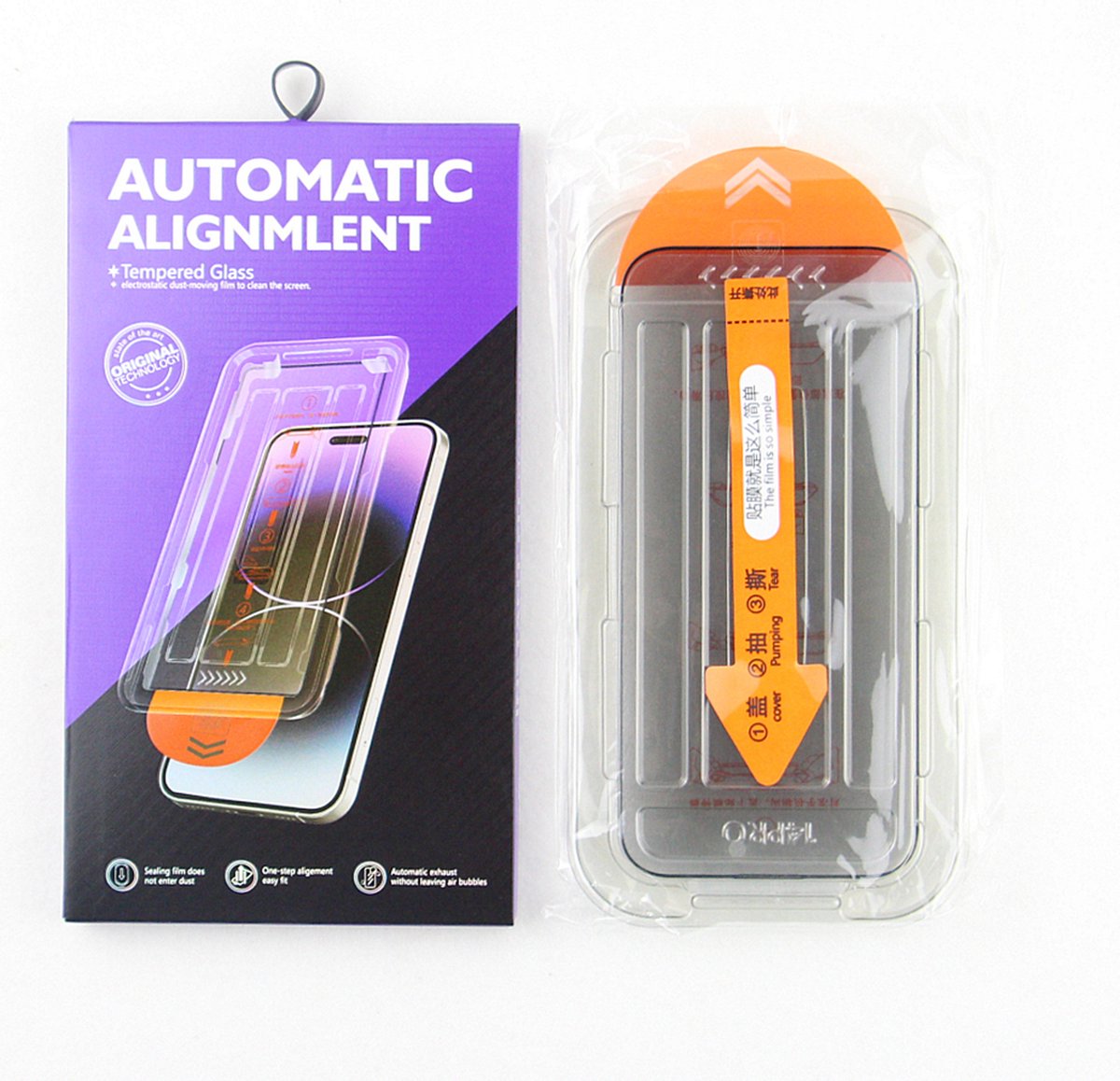 Tempered glass 9D Screenprotector Easy Tool for iPhone 15 Plus 6,7 privacy