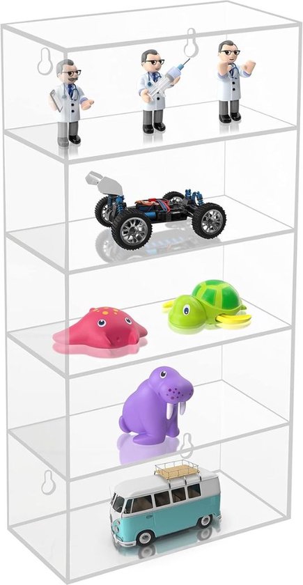 DD® Vitrine Suspendue - Vitrine en Verres - Vitrine Murale - 18x9x37cm - Transparent