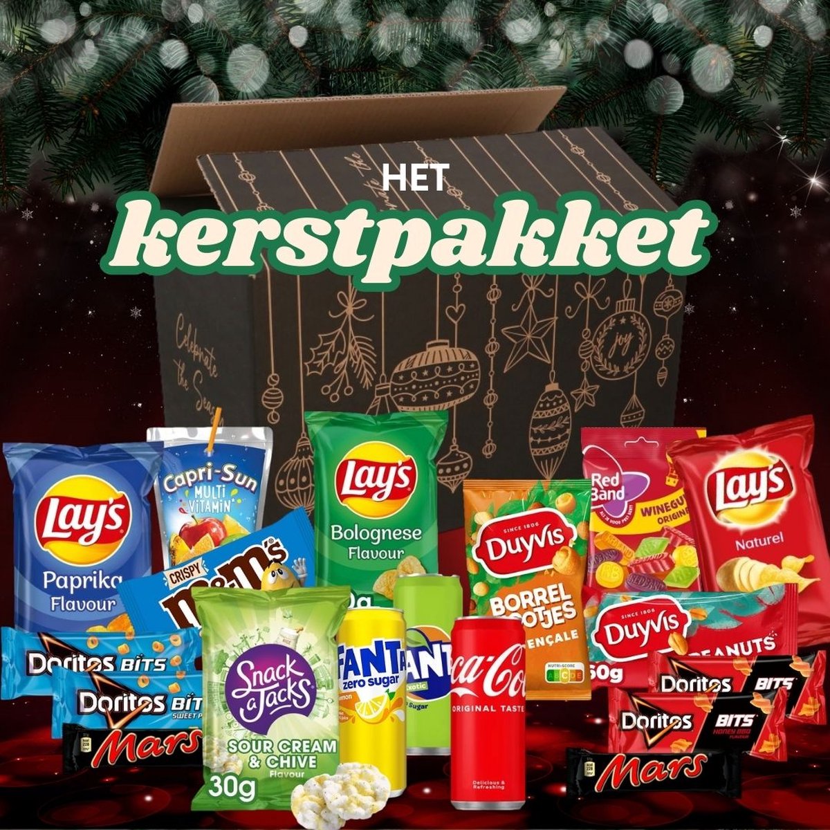 Kerstpakket - Kerstpakket doos - Kerstpakketten - Kerstpakket food - Groot pakket - 18 producten