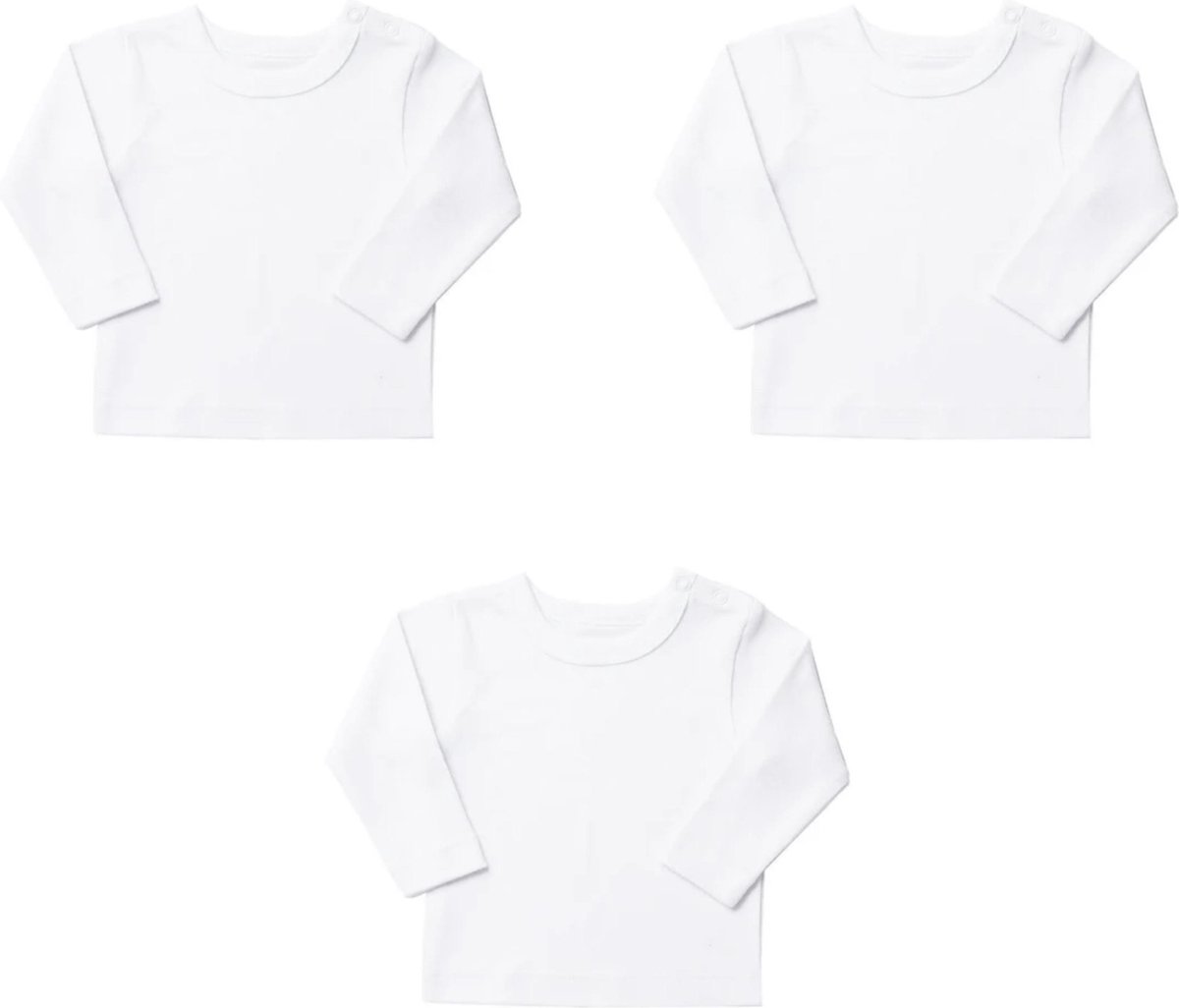 Embrator Baby basis Shirt 3-stuks wit maat 12-18 maanden