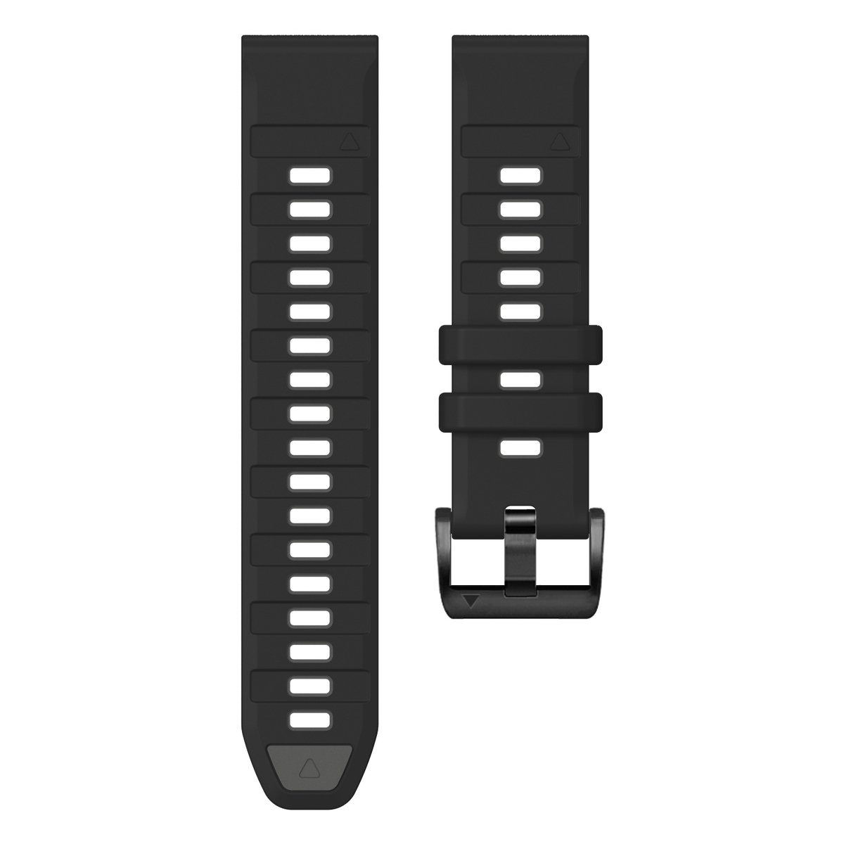 Stravo Siliconen bandje in Fenix 8 Stijl voor Garmin Fenix 5 (Plus)/Fenix 6 (Pro)/Fenix 7 (Pro-Sapphire-Solar)/Fenix 8-47mm/Fenix E-Garmin Epix (Pro) Gen 2-47mm - Quickfit 22 / 22mm band voor Garmin smartwatches - Horlogebandje - Zwart/Grijs thumbnail 3