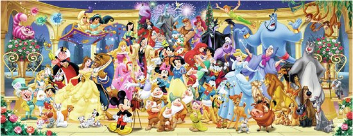 Ravensburger puzzel Disney groepsfoto - 1000 stukjes panorama. — afbeelding 2