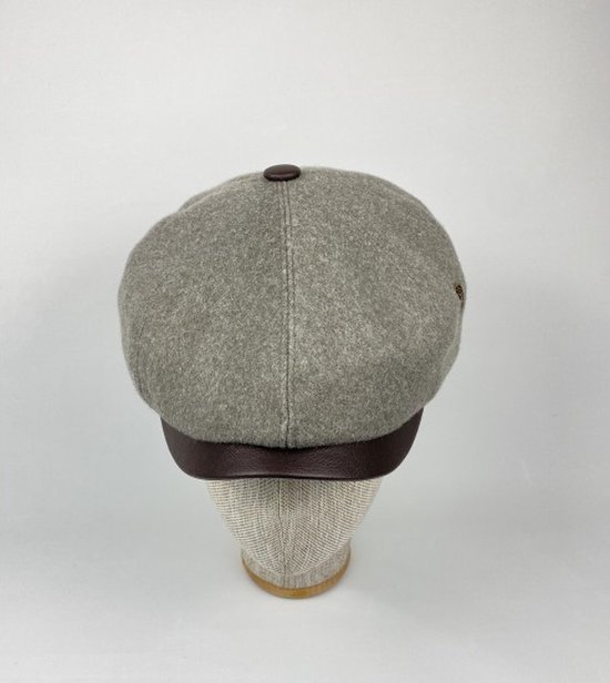 Karnas premium winter flatcap met leren klep