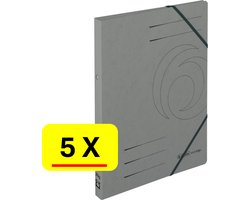 5 x Herlitz Elasto-ringmap Easyorga - A4 - 2-rings - karton - grijs