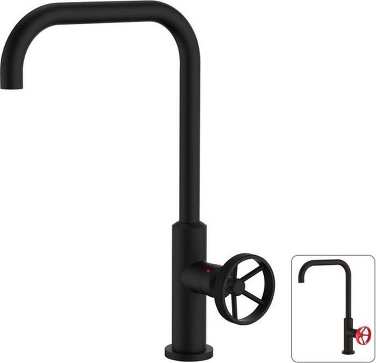ROUSSEAU Gootsteenmixer Industrile Mobiele Uitloop Zwart