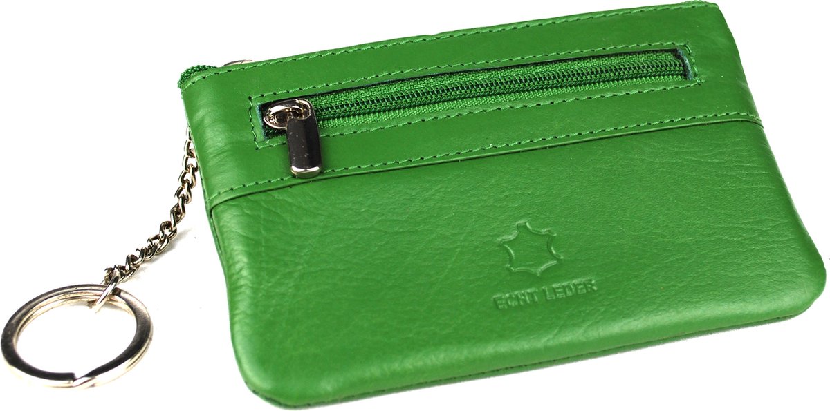 Massi Miliano Sleuteltasje Unisex Nappa Leer - Groen - (14288-39) -12x05x8cm -