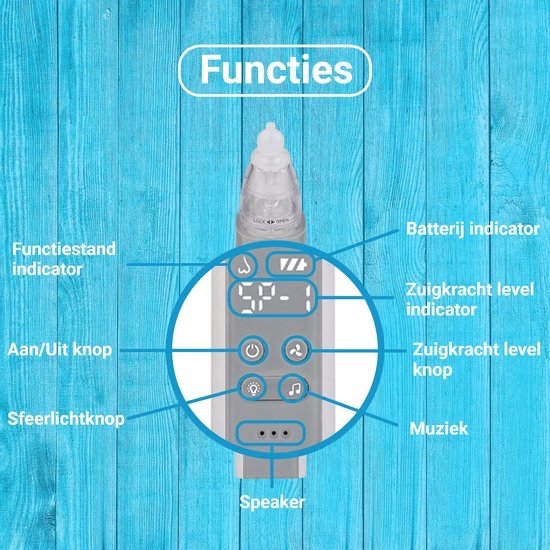 Neusreininger-snoeterpoetser-Baby-elektrische neuszuiger-USB-compatibel-Grijs van DynaBliss — afbeelding 2