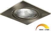 Ledisons LED-inbouwspot Trento RVS dimbaar - Ø75 mm - 5 jaar garantie - Dim-to-warm - 450 lumen - 5 Watt - IP54
