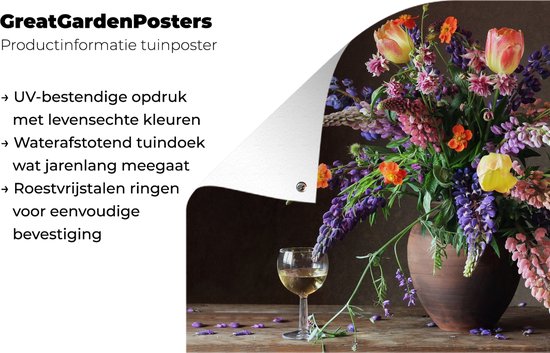 Décoration murale Nature morte - Vin - Fleurs - 180x120 cm - Poster jardin