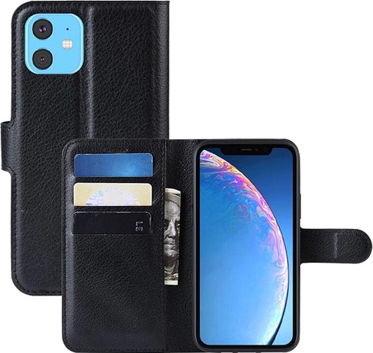 iPhone 11 Hoesje Met Pasjeshouder Bookcase Zwart