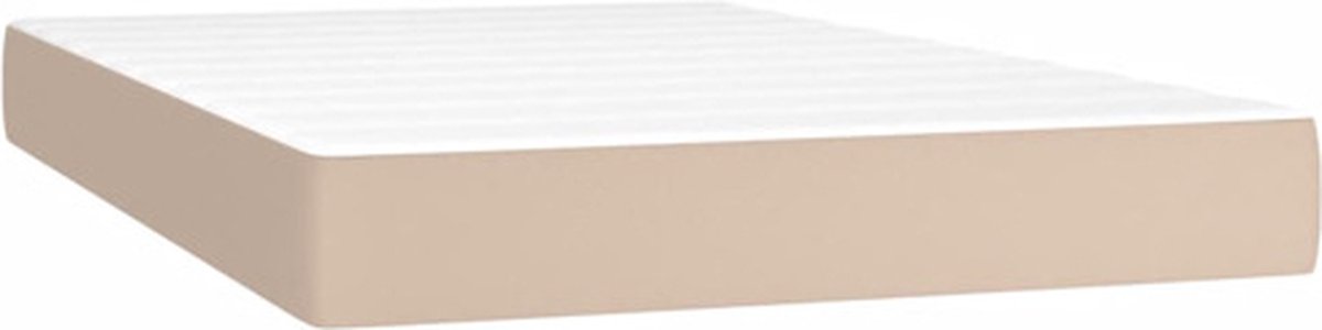 vidaXL - Pocketveringmatras - medium - 120x200x20 - cm - kunstleer - cappuccinokleurig