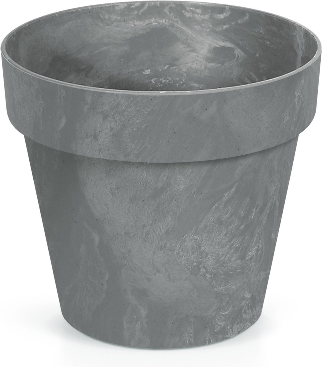Prosperplast Bloempot/plantenpot - betonlook - grijs - kunststof - Dia 17 cm - buiten/binnen
