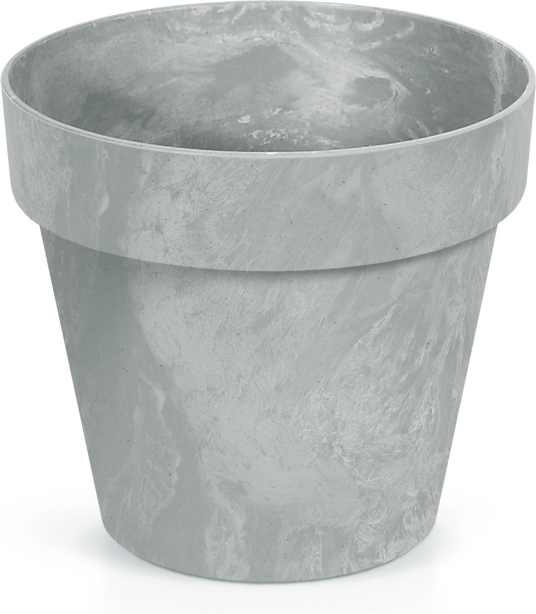 Prosperplast Bloempot/plantenpot - betonlook - lichtgrijs - kunststof - Dia 17 cm - buiten/binnen