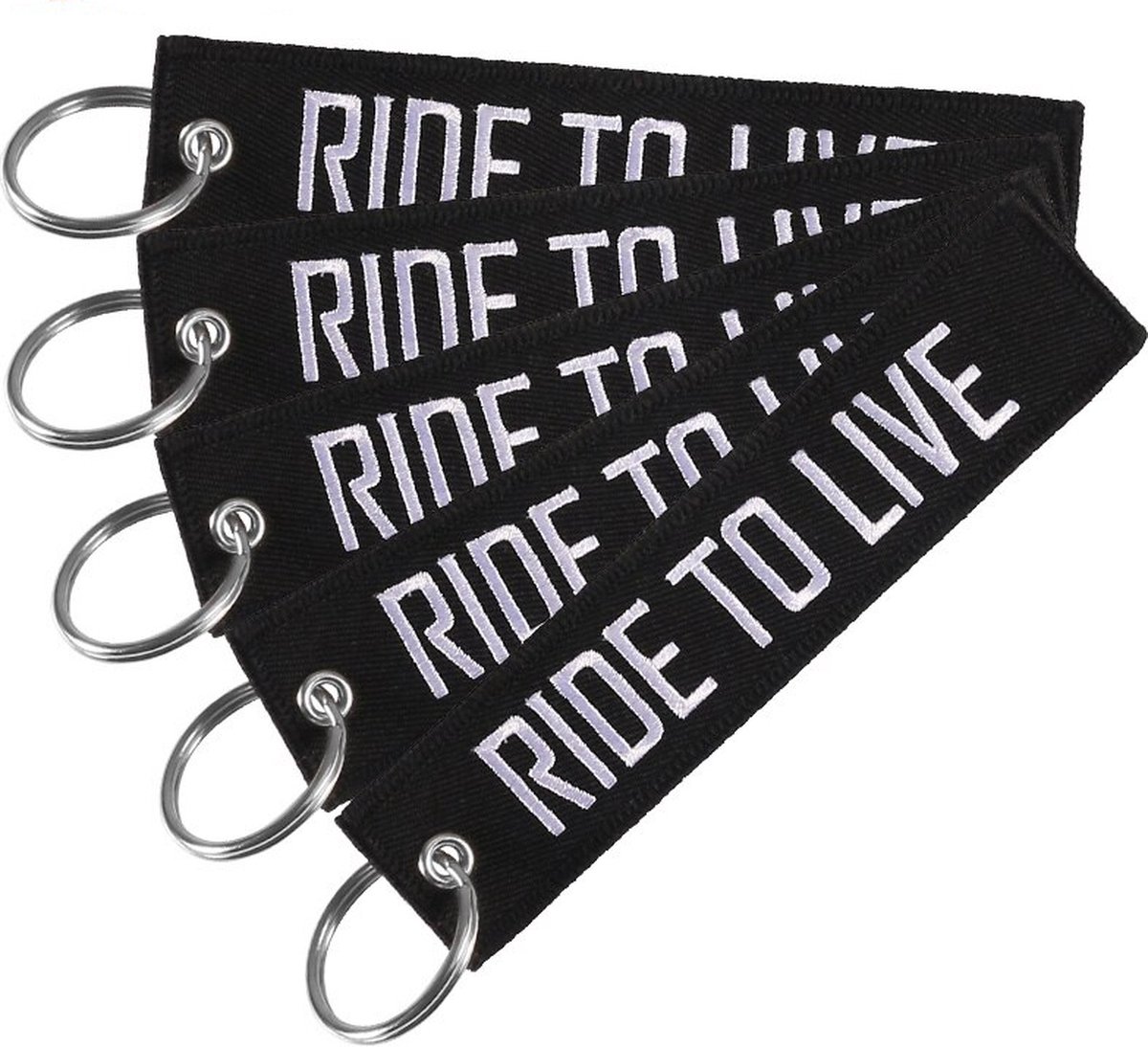 Porte-Clés Moto En Tissu LIVE LAUGH LOVE - Anti-Rayure - Brodé Des Deux Côtés - 14.5cm