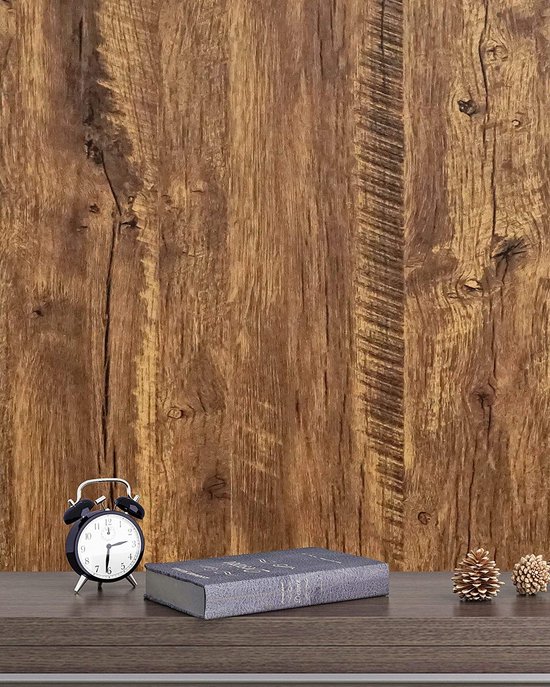 Plakfolie bruin hout eiken zelfklevend waterdicht muurbehang bruin houtnerf  45 cm x... | bol.com