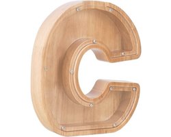 Houten spaarpot - Letter - Spaarpot - sparen - hout - letter C